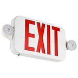 Sunlite 05279 LED Emergency Exit Sign Red, Dual Light with 90-Minute Battery Power Back-Up, 350 Degree Adjustable Head Lamps, 200 Lumens, 120-277V, Ceiling or Wall Mount, Long Lasting, Fire Safety