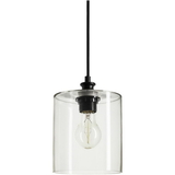 Sunlite 07058-SU AQF/CG/PD/CYL Cylinder Glass Collection Pendant Vintage Antique Style Fixture, Clear Glass