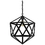 Sunlite 07094-SU AQF/GPD/DS/MB Hexagon Pendant Vintage Antique Style Fixture, Stain Black Finish