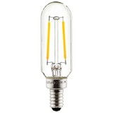 Sunlite 40237 LED Filament T8 Tubular Light Bulb, 2 Watts (25W Equivalent), Candelabra E12 Base, Dimmable, 85 mm, UL Listed, 6 Count, 120 Lumens, 2200K Amber