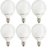 Sunlite 40296-SU Led G16.5 Globe 5W (40W Equivalent) Bathroom Vanity E12 Candelabra Frost Dimmable Light Bulb, (6 Pack), Frosted