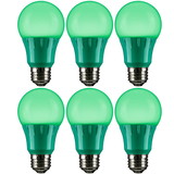 Sunlite  A19/3W/G/LED/6PK LED Colored A19 3W Light Bulbs with Medium (E26) Base (6 Pack), Green