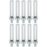 Sunlite PL7/SP35K 10PK 2-Pin Fluorescent 7W 3500K Neutral White U Shaped PL CFL Twin Tube Plugin Light Bulbs with G23 Base (10 Pack)