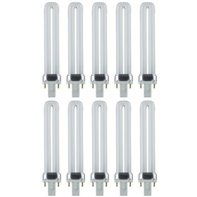 Sunlite PL9/SP35K/10PK 2-Pin Fluorescent 9W 3500K Neutral White U Shaped PL CFL Twin Tube Plugin Light Bulbs with G23 Base (10 Pack)