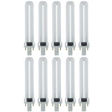 Sunlite PL9/SP41K/10PK 2-Pin Fluorescent 9W 4100K Cool White U Shaped PL CFL Twin Tube Plugin Light Bulbs with G23 Base (10 Pack)