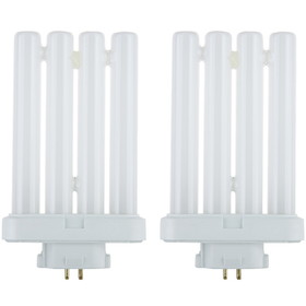 Sunlite FML27/30K/CD1/2PK Compact Fluorescent 27W Quad Tube Light Bulbs, 3000K Warm White Light, GX10Q-4 Base, 2 Pack