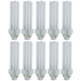 Sunlite PLD13/E/SP30K/10PK 3000K Warm White Fluorescent 13W PLD Double U-Shaped Twin Tube CFL Bulbs with 4-Pin G24Q-1 Base (10 Pack)