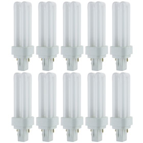 Sunlite PLD13/SP27K/10PK 2700K Warm White Fluorescent 13W PLD Double U-Shaped Twin Tube CFL Bulbs with 2-Pin GX23-2 Base (10 Pack)