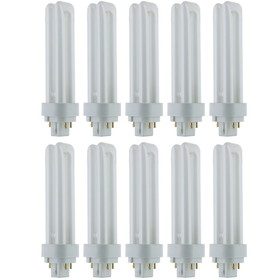 Sunlite PLD18/E/SP35K/10PK 3500K Neutral White Fluorescent 18W PLD Double U-Shaped Twin Tube CFL Bulbs with 4-Pin G24q-2 Base (10 Pack)