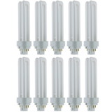 Sunlite PLD18/E/SP50K/10PK 5000K Super White Fluorescent 18W PLD Double U-Shaped Twin Tube CFL Bulbs with 4-Pin G24Q-2 Base (10 Pack)