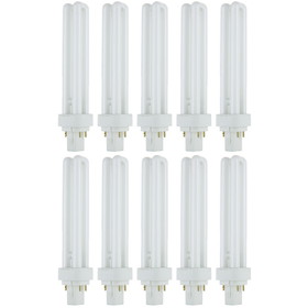 Sunlite PLD26/SP27K/10PK 2700K Warm White Fluorescent 26W PLD Double U-Shaped Twin Tube CFL Bulbs with 2-Pin G24D-3 Base (10 Pack)