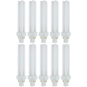 Sunlite PLD26/SP65K/10PK 6500K Daylight Fluorescent 26W PLD Double U-Shaped Twin Tube CFL Bulbs with 2-Pin G24D-3 Base (10 Pack)