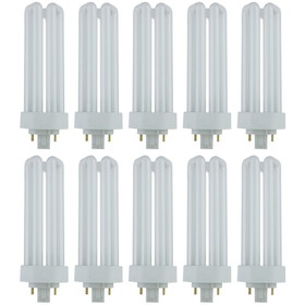Sunlite PLT32/E/SP35K/10PK Fluorescent 32W PLD Triple U-Shaped Twin Tube CFL Bulbs, 4-Pin GX24Q-3 Base, 3500K Neutral White, 10 Pack, 3500K-Neutral, 10 Count
