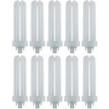 Sunlite PLT42/E/SP27K/10PK Fluorescent 42W PLD Triple U-Shaped Twin Tube CFL Bulbs, 4-Pin GX24Q-4 Base, 2700K Warm White, 10 Pack, 2700K-Warm, 10 Count