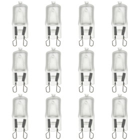 Sunlite 40633-SU Q60/G9/FR/120V Halogen 60-Watt Single Ended T3.5 Light Bulb, 720 Lumen, 120 Volt, G9 (Bi-Pin) Base, Frost, 2000 Hour Life Span, 3200K &#8211; Warm White 12 Pack