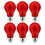 Sunlite 40943 LED Filament A19 Standard 4.5-Watt (60 Watt Equivalent) Colored Transparent Dimmable Light Bulb, Red, 6 Pack