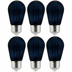 Sunlite 40973 S14 Sign 2-Watt Transparent Dimmable Light Bulb Black 6 Pack