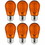 Sunlite 40975 S14 Sign 2-Watt Transparent Dimmable Light Bulb Orange 6 Pack