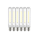 Sunlite 41072 LED Filament T6 T6.5 Tubular Light Bulb 2 Watts (25W Equivalent), 180 Lumens, Intermediate E17 Base, Non-Dimmable, 139 mm, ETL Listed, 6 Count, 2700K-Warm White, 6 Count