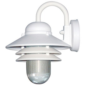 Sunlite 41367-SU Nautical Style Outdoor Wall Fixture, Medium Base Socket (E26), Weatherproof Polycarbonate, Prismatic Acrylic Lens, Made in the USA, UL Listed, White Finish