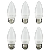 Sunlite 41380-SU LED Torpedo Tip B11 Chandelier Light Bulb, 7 Watts (60W Equivalent), 500 Lumens, Medium Base (E26), Dimmable, Energy Star, 2700K – Warm White, 6 Pack, Frosted