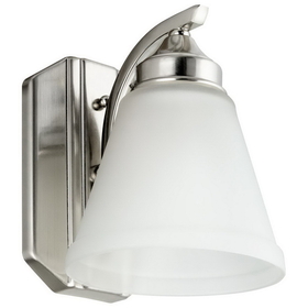 Sunlite 45055-SU FIX/FM/BATH/1LT/E26/BN/FR Vanity Fixture One Light 8 Inch, Bell Shaped Frosted Glass, Brushed Nickel Finish