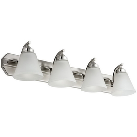 Sunlite 45058-SU FIX/FM/BATH/4LT/E26/BN/FR Vanity Fixture Four Light 30 Inch, Bell Shaped Frosted Glass, Brushed Nickel Finish