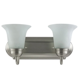 Sunlite 45430-SU B214/BN/AL 2 Lamp Vanity Decorative Sconce Fixture, Brushed Nickel Finish, Alabaster Glass