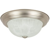 Sunlite 45505-SU 14″ Decorative Dome Ceiling Light Fixture, Flush Mount, Dual GU24 Base Sockets, 18W Max, Alabaster Glass Shade