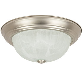 Sunlite 45505-SU 14&#8243; Decorative Dome Ceiling Light Fixture, Flush Mount, Dual GU24 Base Sockets, 18W Max, Alabaster Glass Shade