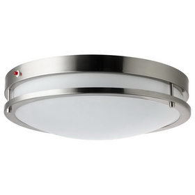 Sunlite 45569-SU LFX/DCO18/BN/28W/40K/EM LFX/DCO18/BN/28W/D/40K/EM LED 28W 18" Decorative Brushed Nickel Ceiling Light Fixtures With Emergency Back Up, 4000K Cool White Light