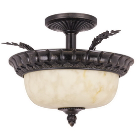 Sunlite 46005-SU S1010A Decorative Pendant Ceiling Fixture, Weathered Bronze Finish, Alabaster Glass