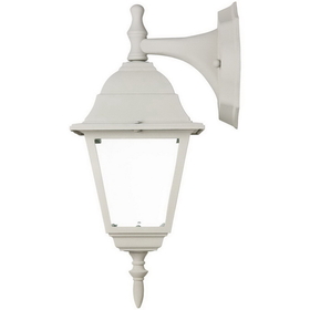 Sunlite 47120-SU ODI1120/WH Down-Facing Post Style Outdoor Fixture, White Powder Finish, Clear Beveled Glass