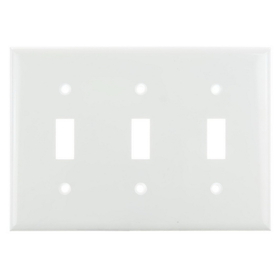 Sunlite 50527-SU E103/W 3 Gang Toggle Switch Plate, White
