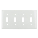 Sunlite 50537-SU E104/W 4 Gang Toggle Switch Plate, White