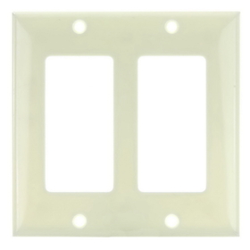 Sunlite 50717-SU E302/A 2 Gang Decorative Switch and Receptacle Plate, Almond