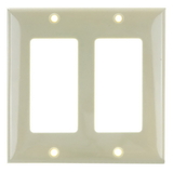 Sunlite 50722-SU E302/I 2 Gang Decorative Switch and Receptacle Plate, Ivory