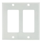 Sunlite 50727-SU E302/W 2 Gang Decorative Switch and Receptacle Plate, White