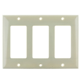 Sunlite 50737-SU E303/I 3 Gang Decorative Switch and Receptacle Plate, Ivory