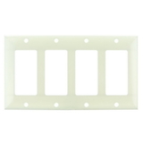 Sunlite 50747-SU E304/A 4 Gang Decorative Switch and Receptacle Plate, Almond