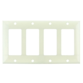 Sunlite 50747-SU E304/A 4 Gang Decorative Switch and Receptacle Plate, Almond