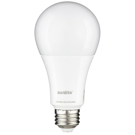 Sunlite 70327 3-Way LED A21 Light Bulb, 6/12/19 Watts (60W 75W 125W Equivalent), 800-1500-2100 Lumens, Medium E26 Base, Omni-Directional, UL Listed, Frost, 3000K Warm White, 1 Count