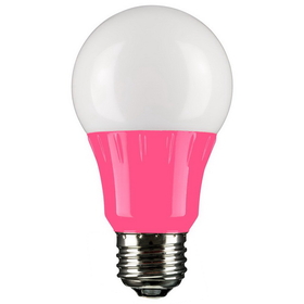 Sunlite 80168-SU A19/3W/P/LED LED A Type Colored 3W Light Bulb Medium (E26) Base, Pink