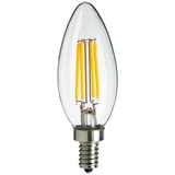 Sunlite 80446-SU CTC/LED/FS/4W/E12/D/CL/18K/CD2 LED Vintage Chandelier 4W (25W Equivalent) Light Bulb Candelabra (E12) Base, Warm White