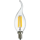 Sunlite 80447-SU CFC/LED/FS/4W/E12/D/CL/18K/CD2 LED Vintage Chandelier 4W (25W Equivalent) Light Bulb Candelabra (E12) Base, Warm White