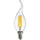 Sunlite 80447-SU CFC/LED/FS/4W/E12/D/CL/18K/CD2 LED Vintage Chandelier 4W (25W Equivalent) Light Bulb Candelabra (E12) Base, Warm White