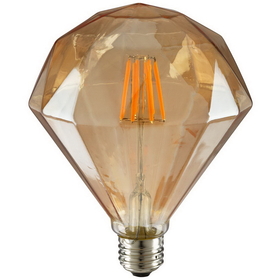 Sunlite 80459-SU FLATDIAMOND/LED/FS/6W/D/ LED Vintage Diamond 6W (45W Equivalent) Light Bulb Medium (E26) Base, Warm White