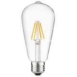 Sunlite 80460-SU S19/LED/FS/3W/D/CL/22K LED Vintage S19 Edison 3W Light Bulb Medium (E26) Base, Warm White