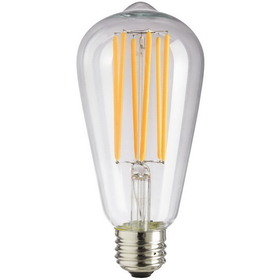 Sunlite 80461-SU S19/LED/FS/6W/D/CL/22K/LF LED Vintage S19 Edison 6W (40W Equivalent) Light Bulb Medium (E26) Base, Warm White