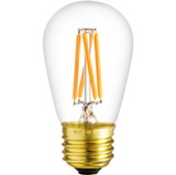 Sunlite 80474-SU LED S11 Filament Style Light Bulb, 4 Watts (30W Equivalent), 340 Lumens, 90 CRI, Medium Base (E26), Dimmable, UL Listed, 22K Amber, 1 Pack